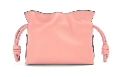 LOEWE Flamenco Magnetic Closure Nappa Cow Leather Clutch Mini Women's Pink