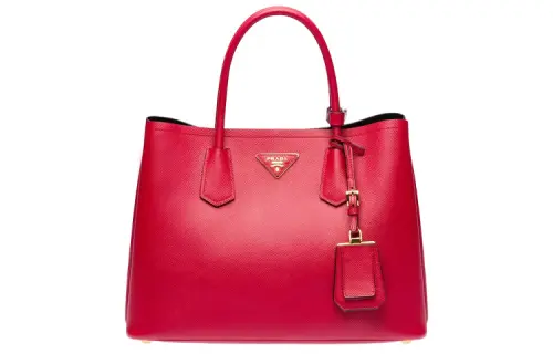 PRADA Saffiano Leather Handbag Women's Fire Red
