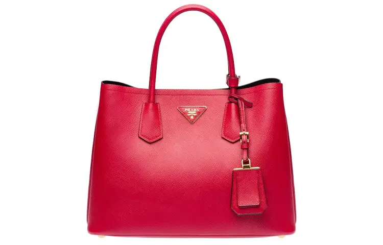 PRADA Saffiano Leather Handbag Women's Fire Red
