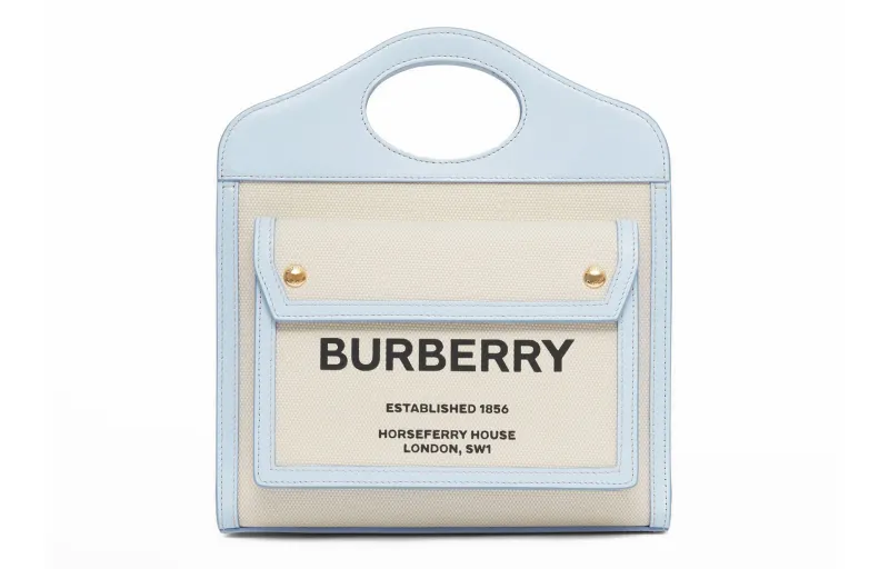Burberry Horseferry Print Pocket Bag Mini White/Blue