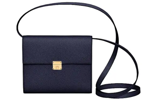 HERMES Clic Epsom Leather Shoulder Bag, Crossbody Bag Women's 76 Bleu Indigo Deep Sea Blue