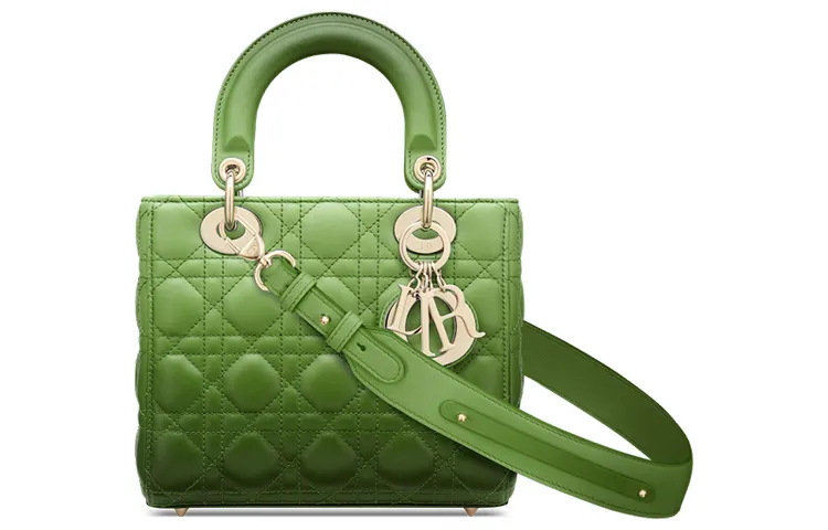 DIOR Sheepskin Handbag, Handbag, Crossbody Bag, Shoulder Bag Small Women's Gradient Green
