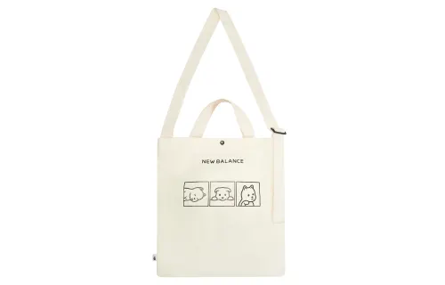 New Balance × Noritake Collaboration Letter Print Canvas Portable Crossbody Canvas Bag, Shoulder Bag Unisex Ivory White