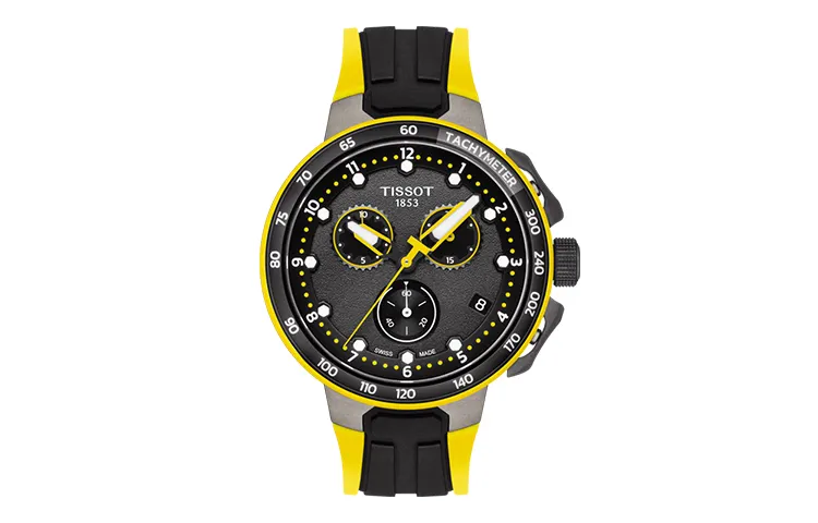 TISSOT Race Collection Quartz Movement Watch Men's Watches Watch 43mm Black Dial Stainless Steel Case