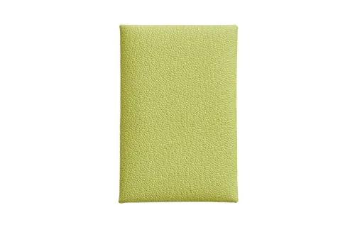 HERMES Mysore Goat Skin Card Holder Women's Tender Shoot Yellow