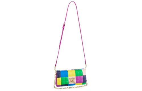 LOUIS VUITTON Twist Nappa Pixel Patchwork Sheepskin Baguette Bag, Chain Bag, Shoulder Bag, Crossbody Bag Women's