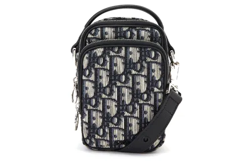 DIOR OBLIQUE Fabric Camera Bag, Shoulder Bag, Crossbody Bag Unisex Black