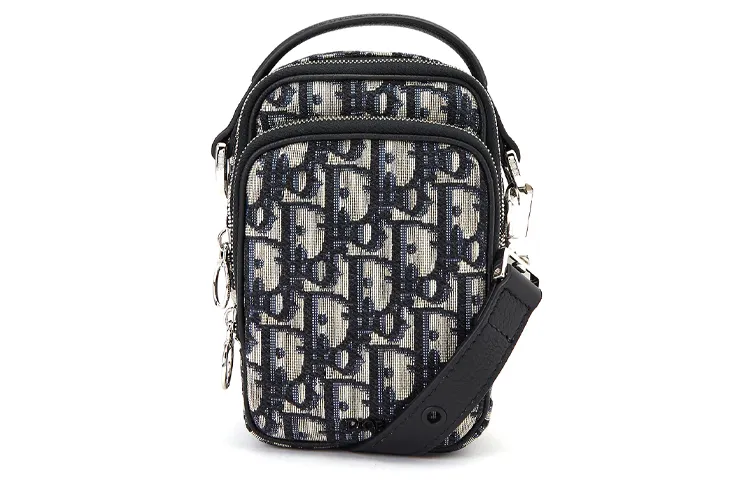 DIOR OBLIQUE Fabric Camera Bag, Shoulder Bag, Crossbody Bag Unisex Black