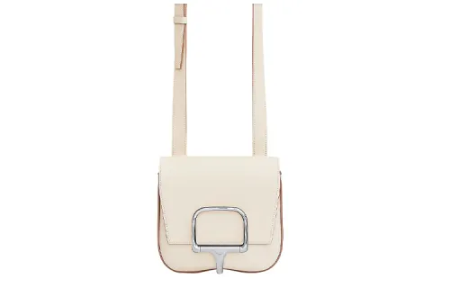 HERMES Della Cavalleria Epsom Calfskin Shoulder Bag Women's 10 Craie Milkshake White