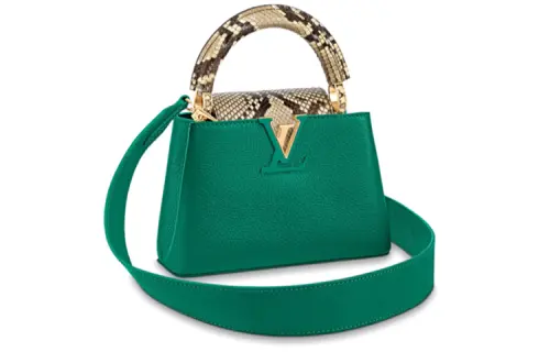 LOUIS VUITTON Capucines Leather Shoulder Bag, Crossbody Bag, Handbag Mini Women's Green