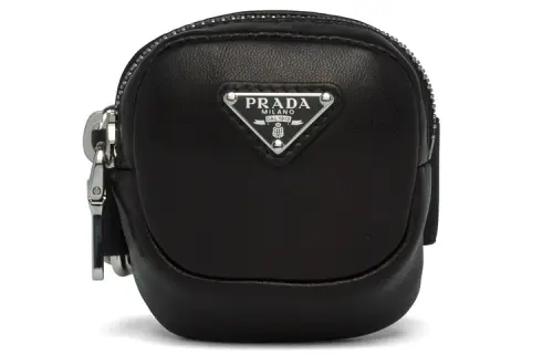 PRADA Soft Sheepskin Clutch Mini Women's Black