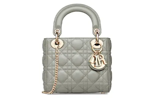 DIOR Lady Dior Sheepskin Handbag, Shoulder Bag, Crossbody Bag, Handbag Mini Women's Gray