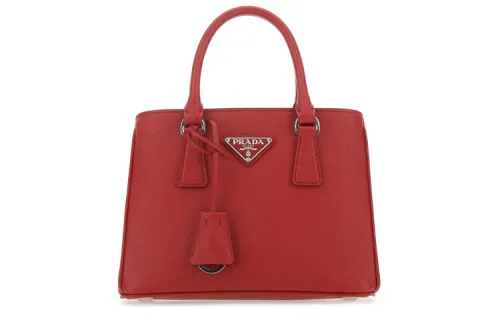 PRADA Leather Handbag Unisex Red