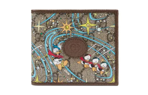 GUCCI Disney X Gucci Canvas With Leather Wallet Unisex Ebony