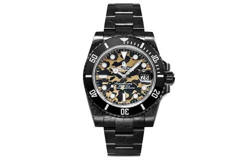 A BATHING APE Human head, waterproof automatic mechanical mechanism, watch strap stainless steel, men's watch, dial, 100meter, Japanese and Korean, 40, 48mm