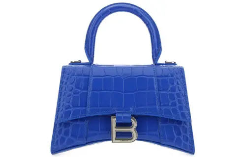 Balenciaga Hourglass Xs Embossed Tote Bag Royal Blue