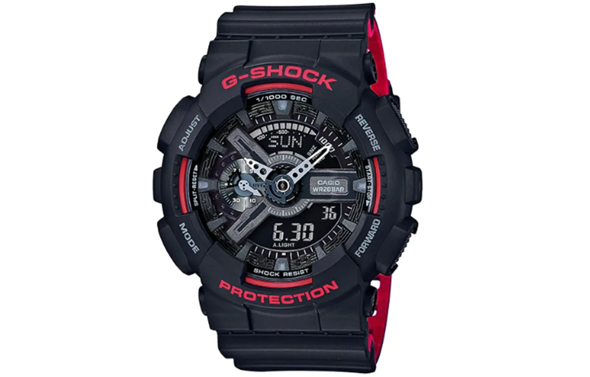 CASIO Men Liquid Crystal/Analog Dual Display Series Black Watch GA-110HR-1A