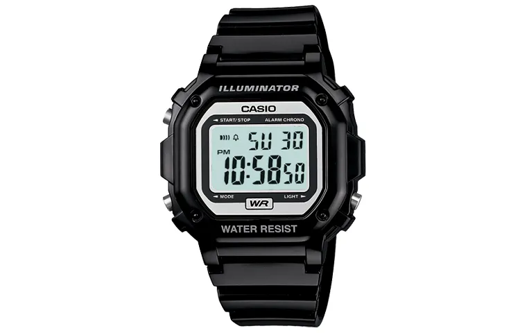 CASIO Digital Square Dial Small Block Quartz Movement Resin Strap Watch Men's Watches Blue Dial