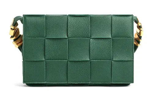 Bottega Veneta CASSETTE Cow Leather Tofu Bag Camera Bag, Shoulder Bag, Crossbody Bag Women's Dark Green
