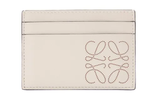 LOEWE Anagram Calfskin Card Holder Card Holder Women's Light Oat
