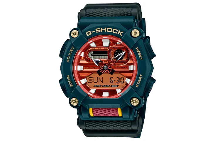 CASIO Men Liquid Crystal/Analog Dual Display Series Red Watch GA-900DBR-3A