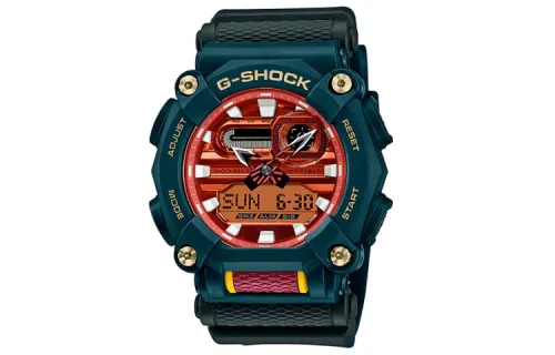 CASIO Men Liquid Crystal/Analog Dual Display Series Red Watch GA-900DBR-3A