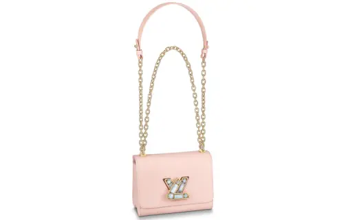 LOUIS VUITTON Twist Epi Leather Shoulder Bag, Crossbody Bag Small Women's Pink