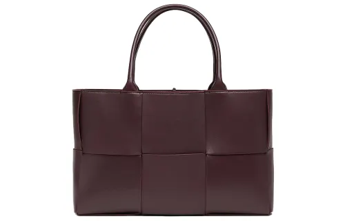 Bottega Veneta Nappa Leather Handbag Women's Grape Purple