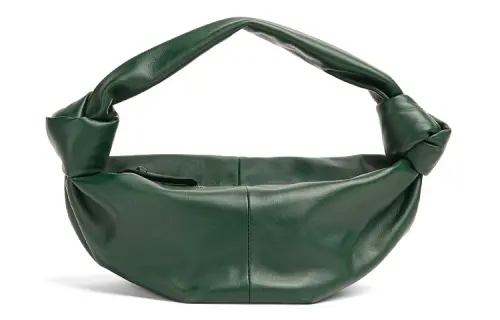 Bottega Veneta Knot Cow Leather Handbag Clutch Mini Women's Dark Green