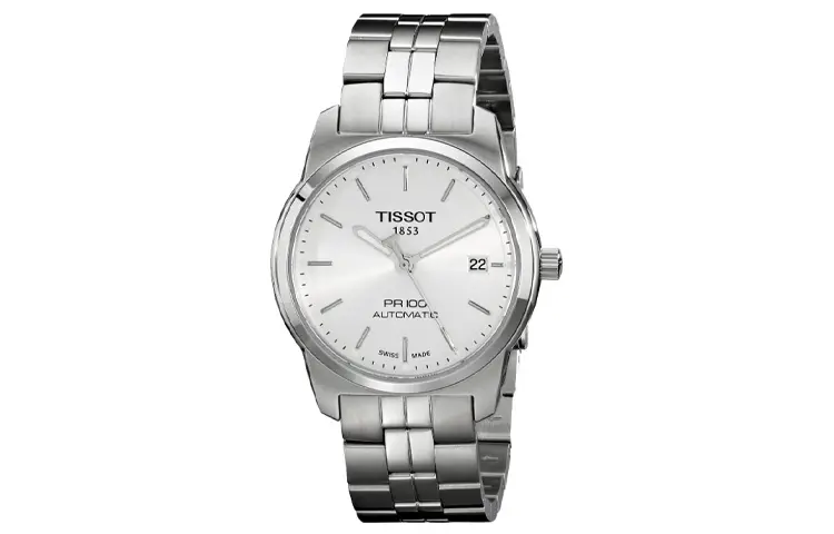 TISSOT PR100 Collection Automatic Mechanical Movement Men's Watches Watch 38mm White Dial Stainless Steel Case