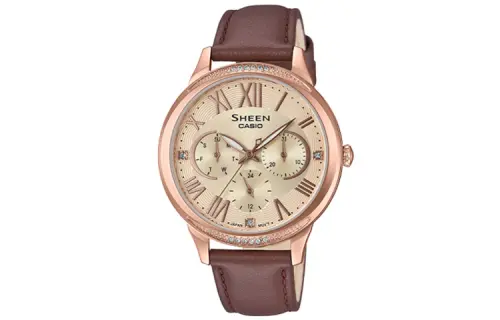 CASIO Women's SHEEN Coffee Watch SHE-3058PGL-9A