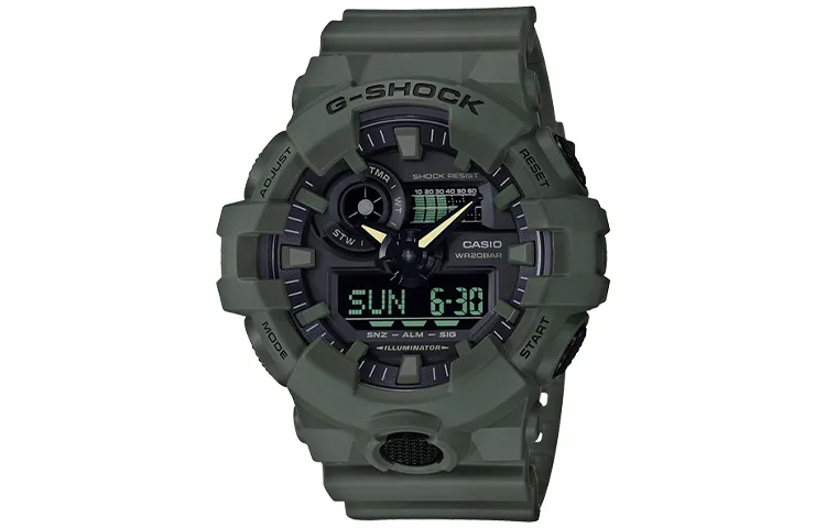 CASIO Men Liquid Crystal/Analog Dual Display Series Black Watch GA-700UC-3A