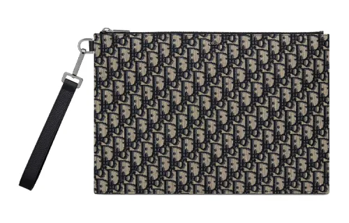 DIOR Cotton Handbag Clutch Regular Men's Black