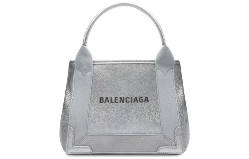 Balenciaga Cow Leather Handbag Women's Silver