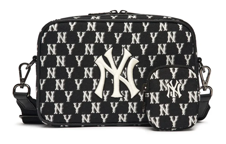 MLB Monogram Polyester Combo Bag, Camera Bag, Crossbody Bag, Shoulder Bag Unisex Black