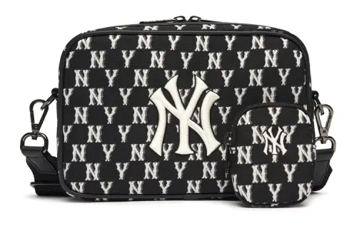 MLB Monogram Collection Polyester Combo Bag, Camera Bag, Crossbody Bag, Shoulder Bag Unisex Black