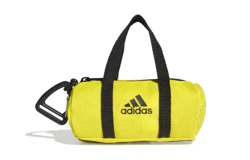 Adidas Zip Closure Polyester Key Pouch Coin Purse Mini Unisex Neon Yellow