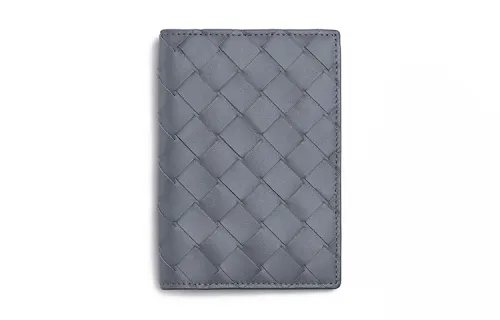 Bottega Veneta Bottega Veneta Luggage Collection Cow Leather Passport Holder Men's Gray