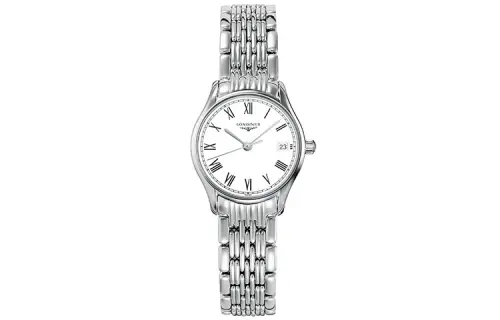 LONGINES Lvya Collection Quartz Movement Women's Watch 25mm White Dial Stainless Steel Watchband