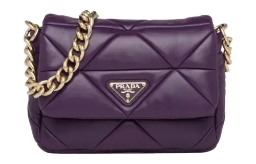 PRADA Soft Sheepskin Leather Crossbody Bags Women's Violet