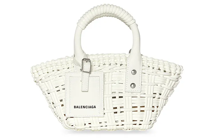 Balenciaga Bistro Interior Zip Pocket Woven Basket Bag, Tote Bag, Shopping Bag, Shoulder Bag, Crossbody Bag, Handbag