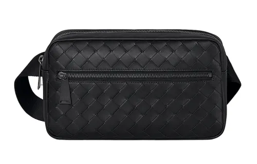 Bottega Veneta Cow Leather Shoulder Bag, Crossbody Bag, Sling Bag, Fanny Pack Men's Black