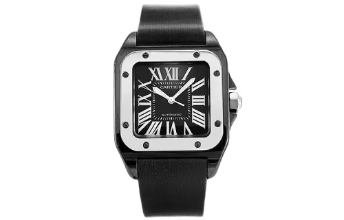 CARTIER SANTOS DE Automatic Mechanical Movement 100m Waterproof Men's Watches Watch Black Dial Fabric Strap