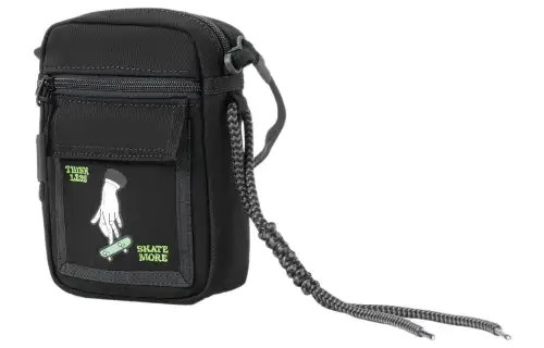 Li Ning Skateboard Cotton Shoulder Bag, Crossbody Bag Unisex Black