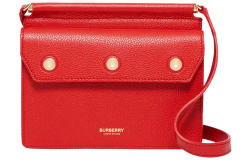 Burberry Title Cow Leather Messenger Bag, Shoulder Bag, Crossbody Bag Mini Women's Red