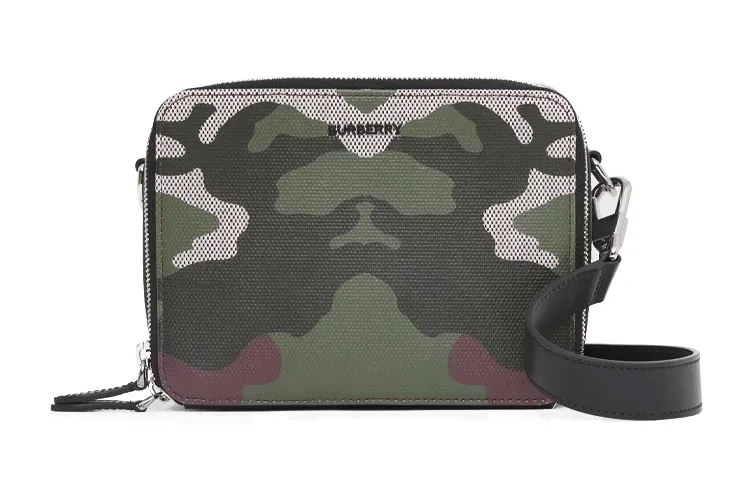 Burberry Print Canvas With Leather Crossbody Bag Men's Camouflage