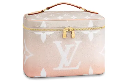 LOUIS VUITTON Canvas Makeup Bag Handbag Small Women's Mist Pink