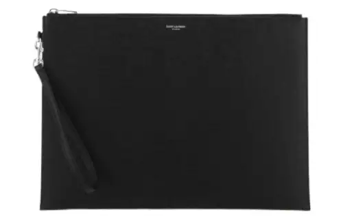 SAINT LAURENT Cow Leather, Leather Clutch Handbag Men's Black