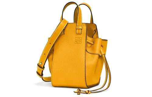 LOEWE Hammock Grain Calfskin Hammock Bag, Handbag, Crossbody Bag, Shoulder Bag Mini Women's Sunflower