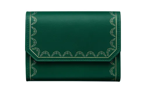 CARTIER Guirlande Calfskin Clutch Mini Women's Green